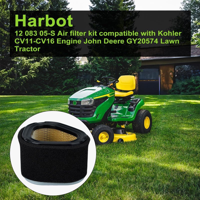 Harbot فلتر هواء هاربوت 12 083 05-S 12 883 05-S1 لمحركات كوهلر CV16S CV15S CV11 CV12.5 CV13 CV14 CV15 CV16 لجزازة العشب بديل GY20574 M92359 AM121608 AM123553 - Image 2